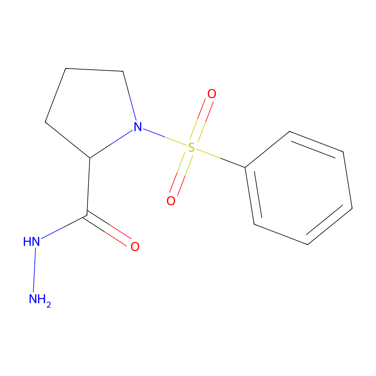 1-(Phenylsulfonyl)pyrrolidine-2-carbohydrazide molecular structure, CAS 1032190-58-1