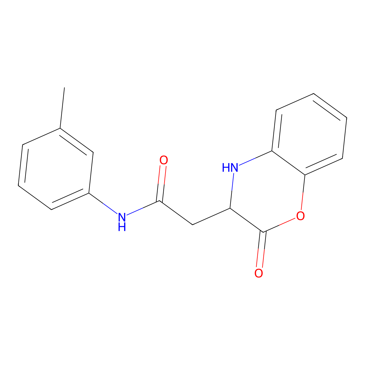 N-(3-methylphenyl)-2-(2-oxo-3,4-dihydro-2H-1,4-benzoxazin-3-yl)acetamide molecular structure, CAS 1032191-24-4