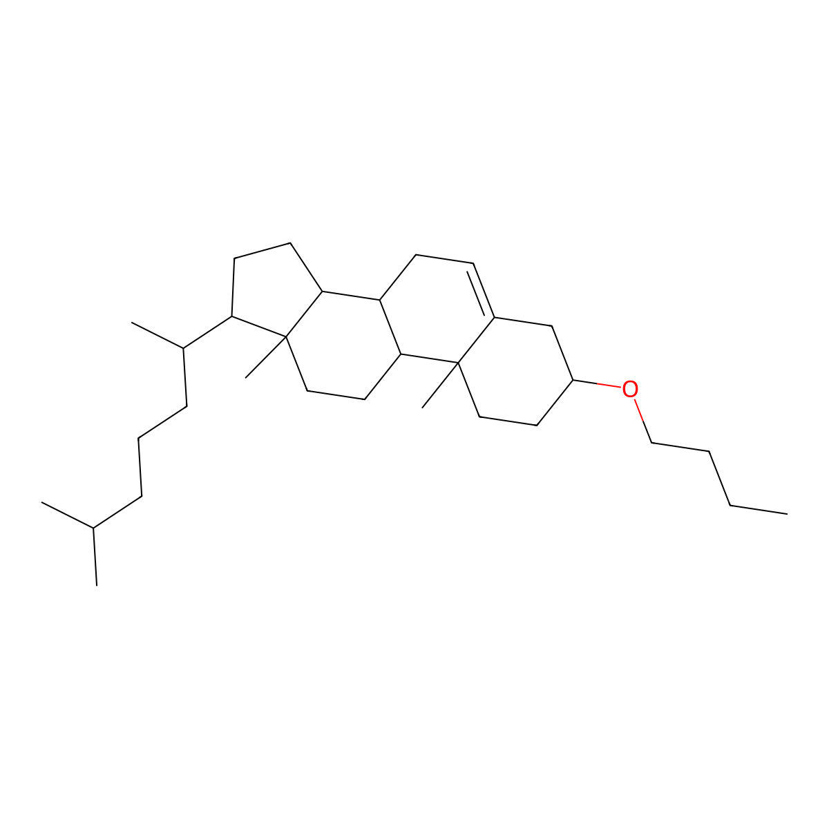3-butoxy-10,13-dimethyl-17-(6-methylheptan-2-yl)-2,3,4,7,8,9,11,12,14,15,16,17-dodecahydro-1H-cyclopenta[a]phenanthrene molecular structure, CAS 10322-03-9