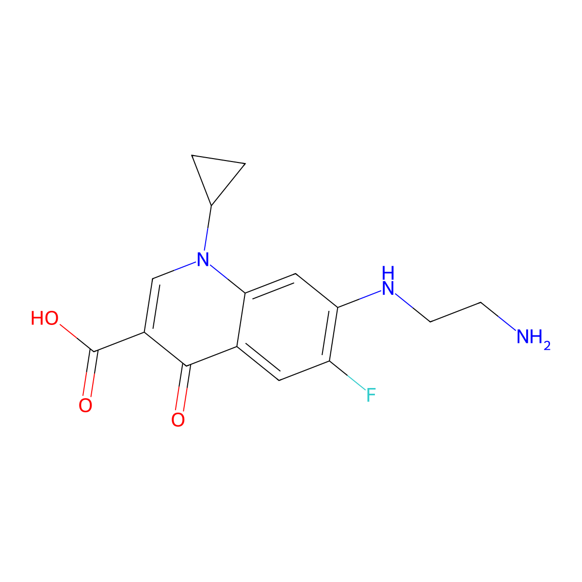 Ciprofloxacin-7-ethylenediamine molecular structure, CAS 103222-12-4