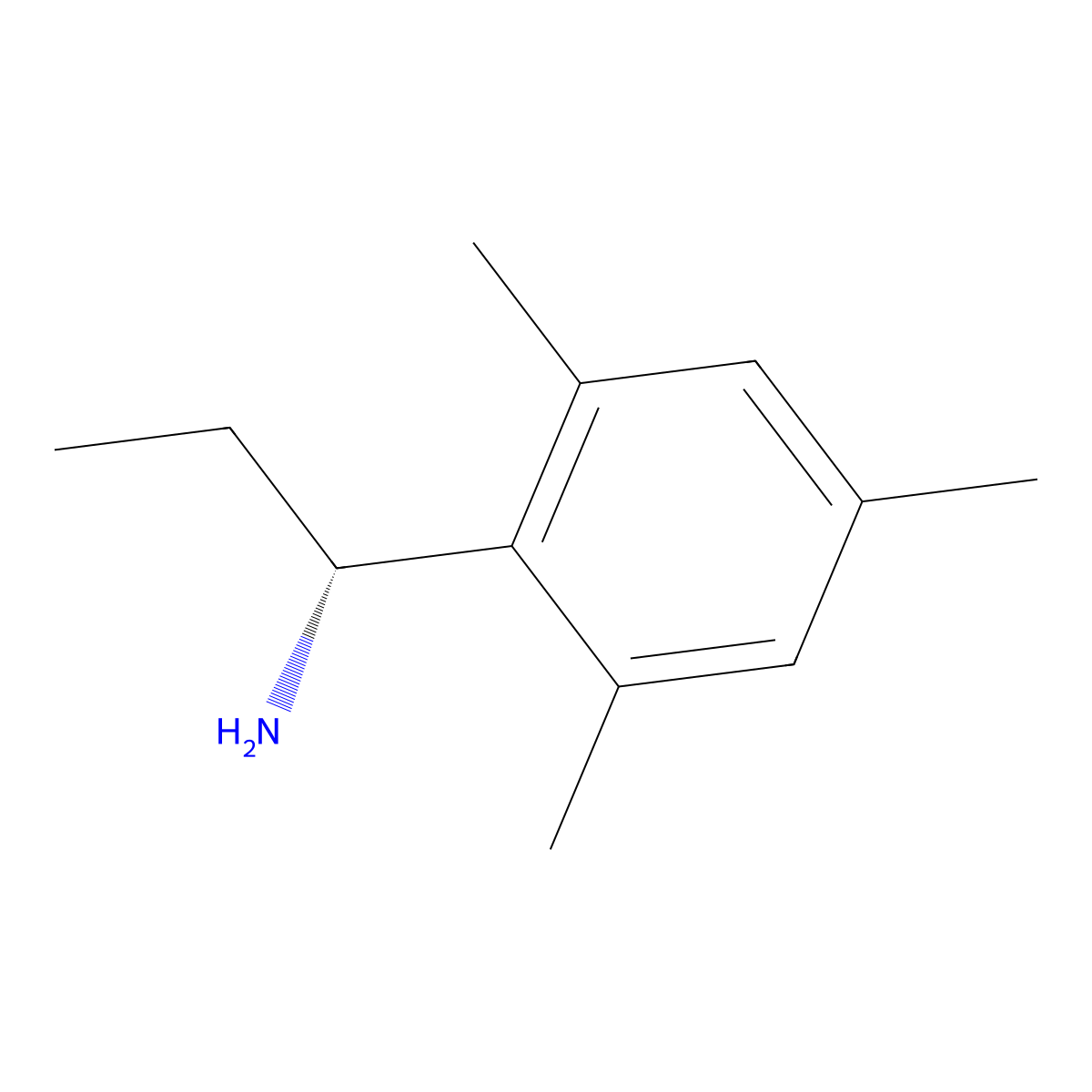 (1R)-1-(2,4,6-trimethylphenyl)propan-1-amine molecular structure, CAS 1032226-00-8