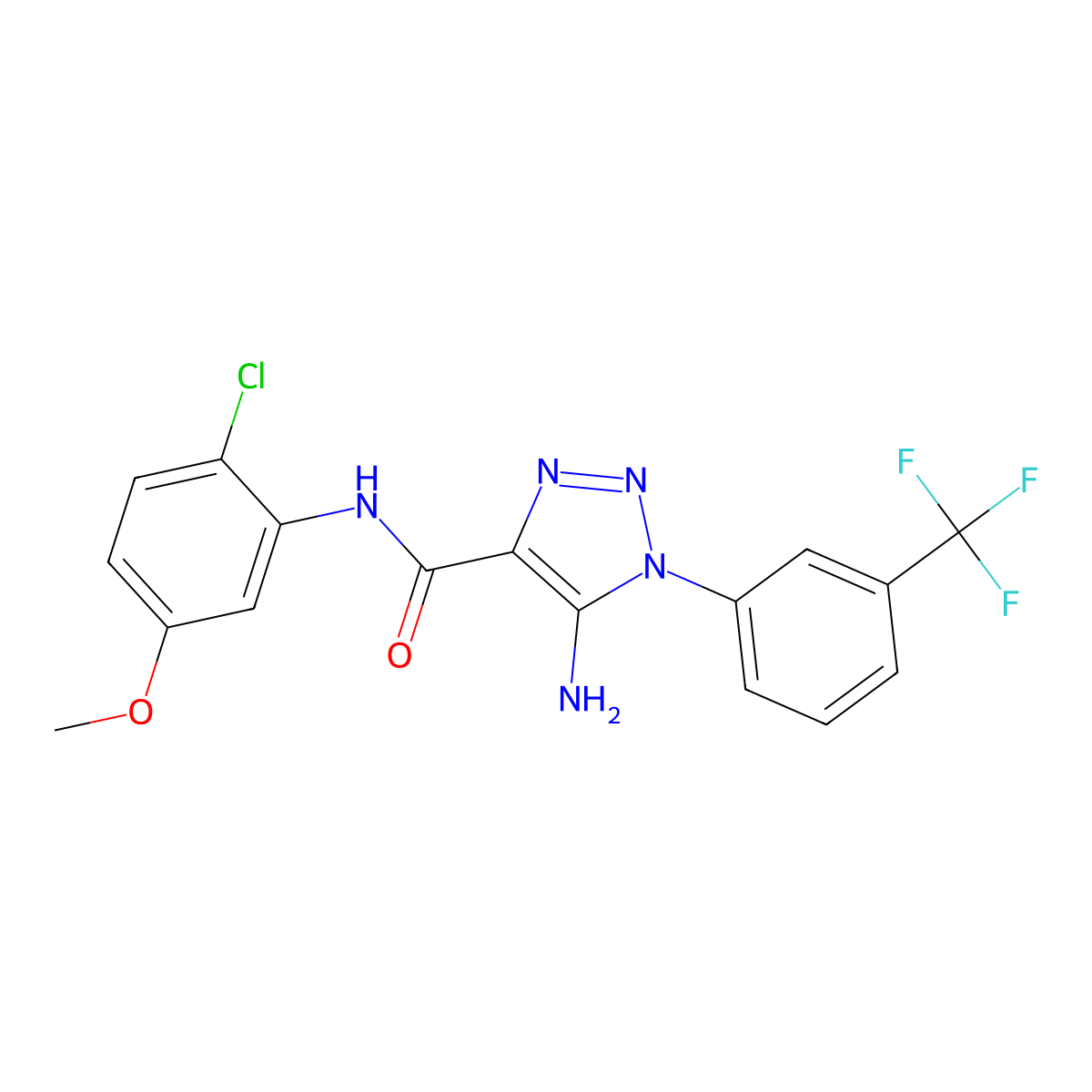 5-amino-N-(2-chloro-5-methoxyphenyl)-1-[3-(trifluoromethyl)phenyl]-1H-1,2,3-triazole-4-carboxamide molecular structure, CAS 1032226-21-3
