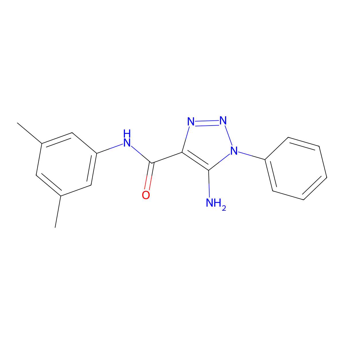 5-amino-N-(3,5-dimethylphenyl)-1-phenyl-1H-1,2,3-triazole-4-carboxamide molecular structure, CAS 1032226-22-4