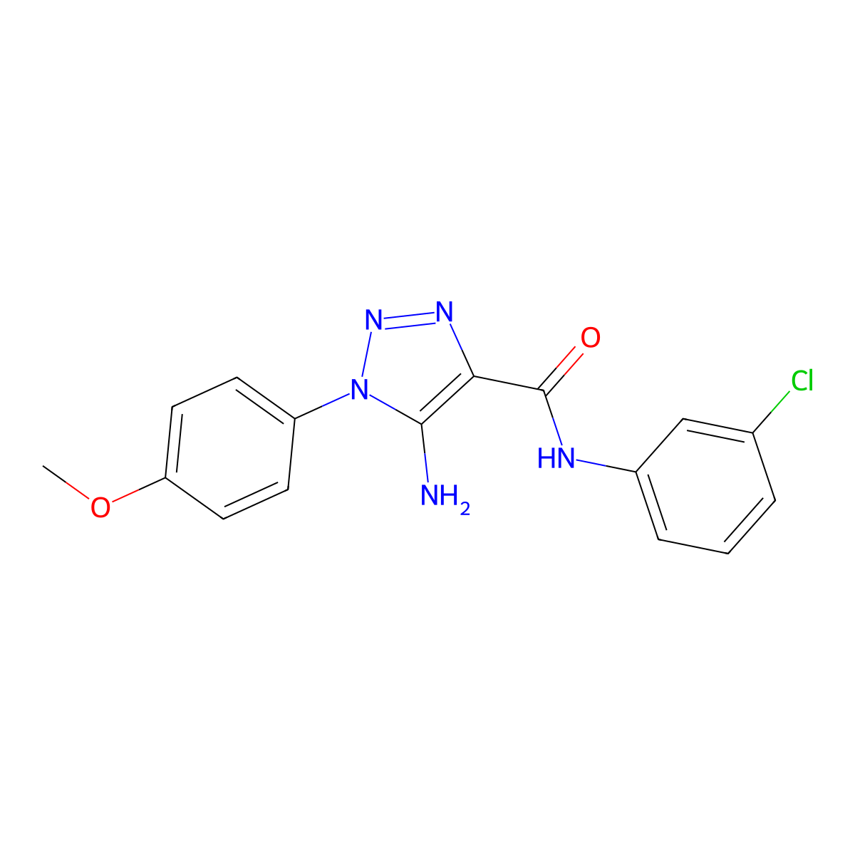 5-amino-N-(3-chlorophenyl)-1-(4-methoxyphenyl)-1H-1,2,3-triazole-4-carboxamide molecular structure, CAS 1032226-23-5