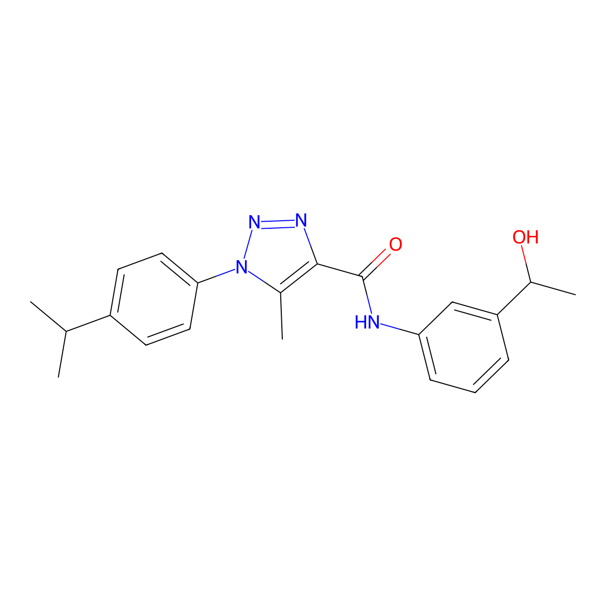 N-[3-(1-hydroxyethyl)phenyl]-5-methyl-1-[4-(propan-2-yl)phenyl]-1H-1,2,3-triazole-4-carboxamide molecular structure, CAS 1032226-24-6