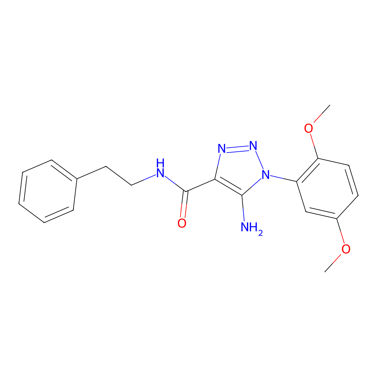 5-amino-1-(2,5-dimethoxyphenyl)-N-(2-phenylethyl)-1H-1,2,3-triazole-4-carboxamide molecular structure, CAS 1032226-27-9