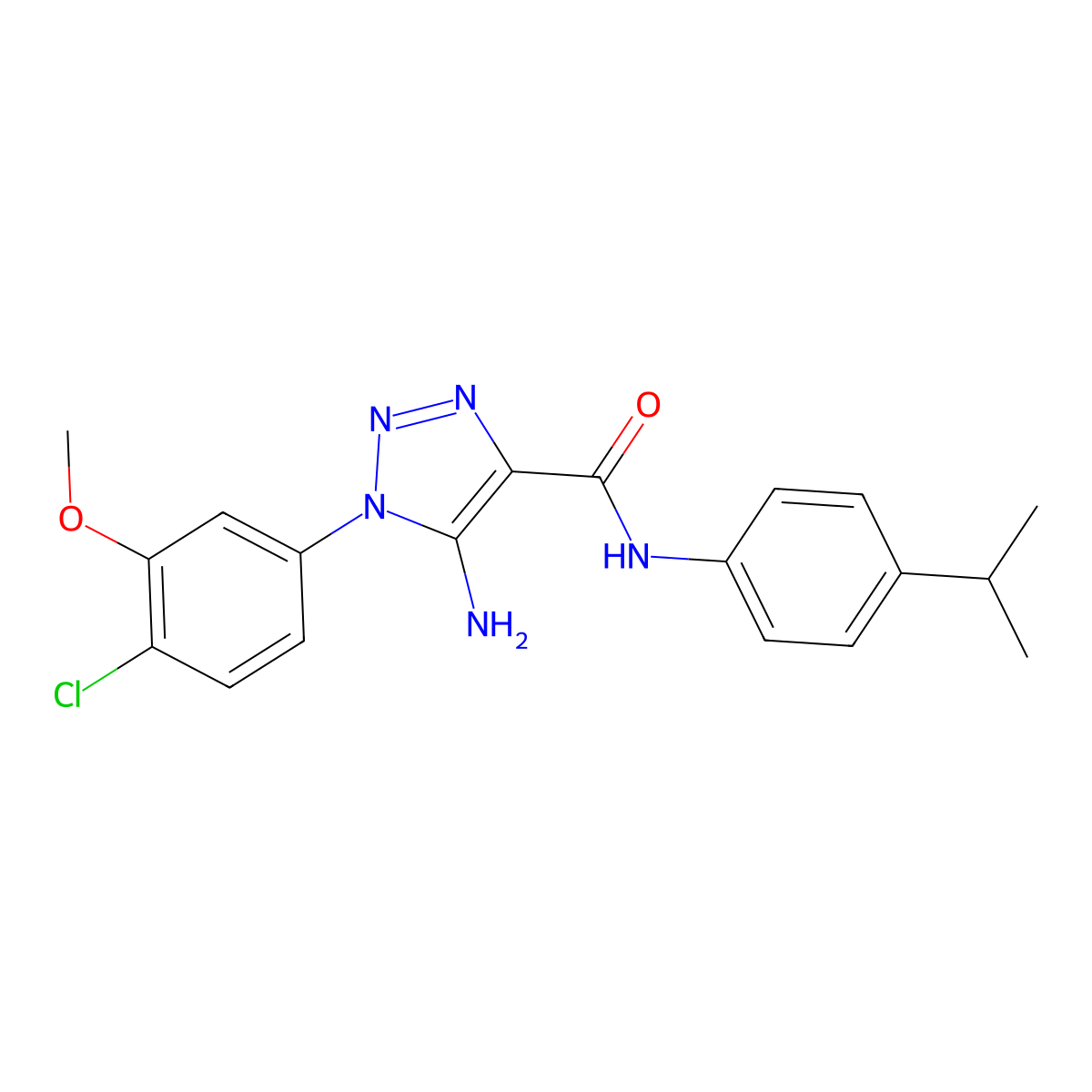 5-amino-1-(4-chloro-3-methoxyphenyl)-N-[4-(propan-2-yl)phenyl]-1H-1,2,3-triazole-4-carboxamide molecular structure, CAS 1032226-35-9