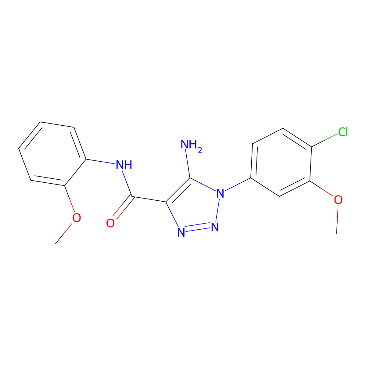 5-amino-1-(4-chloro-3-methoxyphenyl)-N-(2-methoxyphenyl)-1H-1,2,3-triazole-4-carboxamide molecular structure, CAS 1032226-45-1