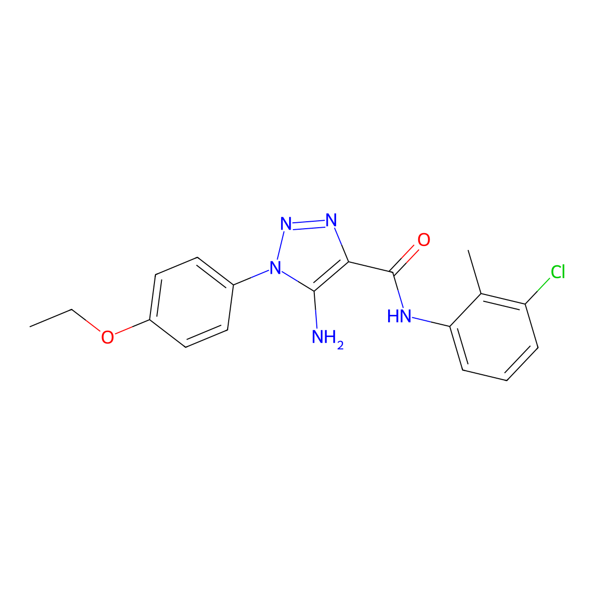 5-amino-N-(3-chloro-2-methylphenyl)-1-(4-ethoxyphenyl)-1H-1,2,3-triazole-4-carboxamide molecular structure, CAS 1032226-49-5