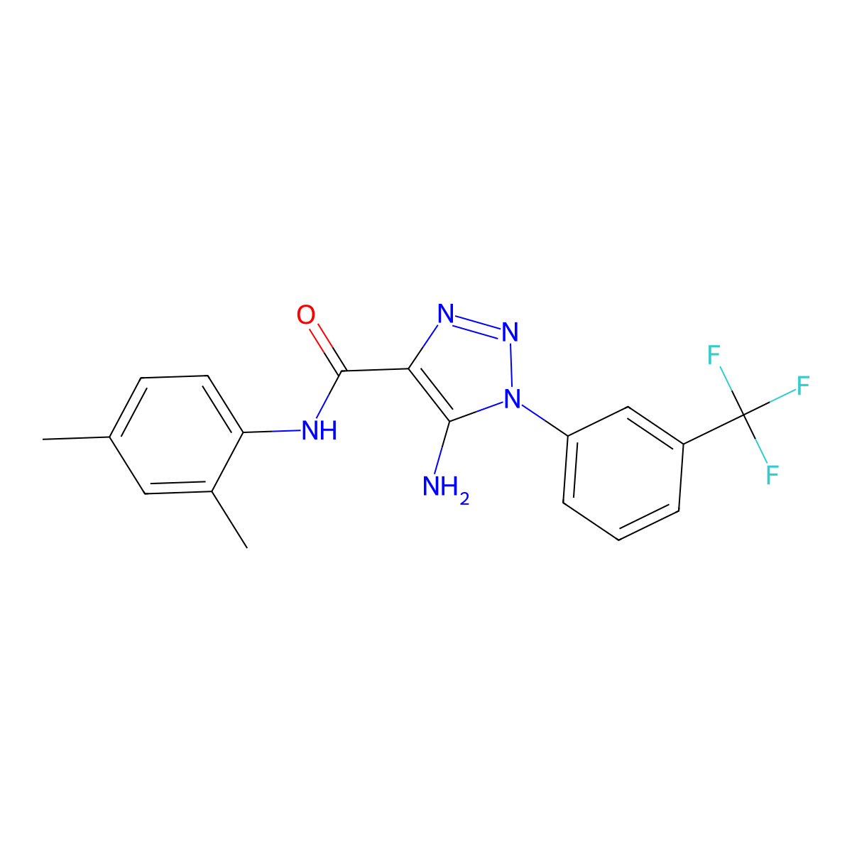 5-amino-N-(2,4-dimethylphenyl)-1-(3-(trifluoromethyl)phenyl)-1H-1,2,3-triazole-4-carboxamide molecular structure, CAS 1032226-55-3