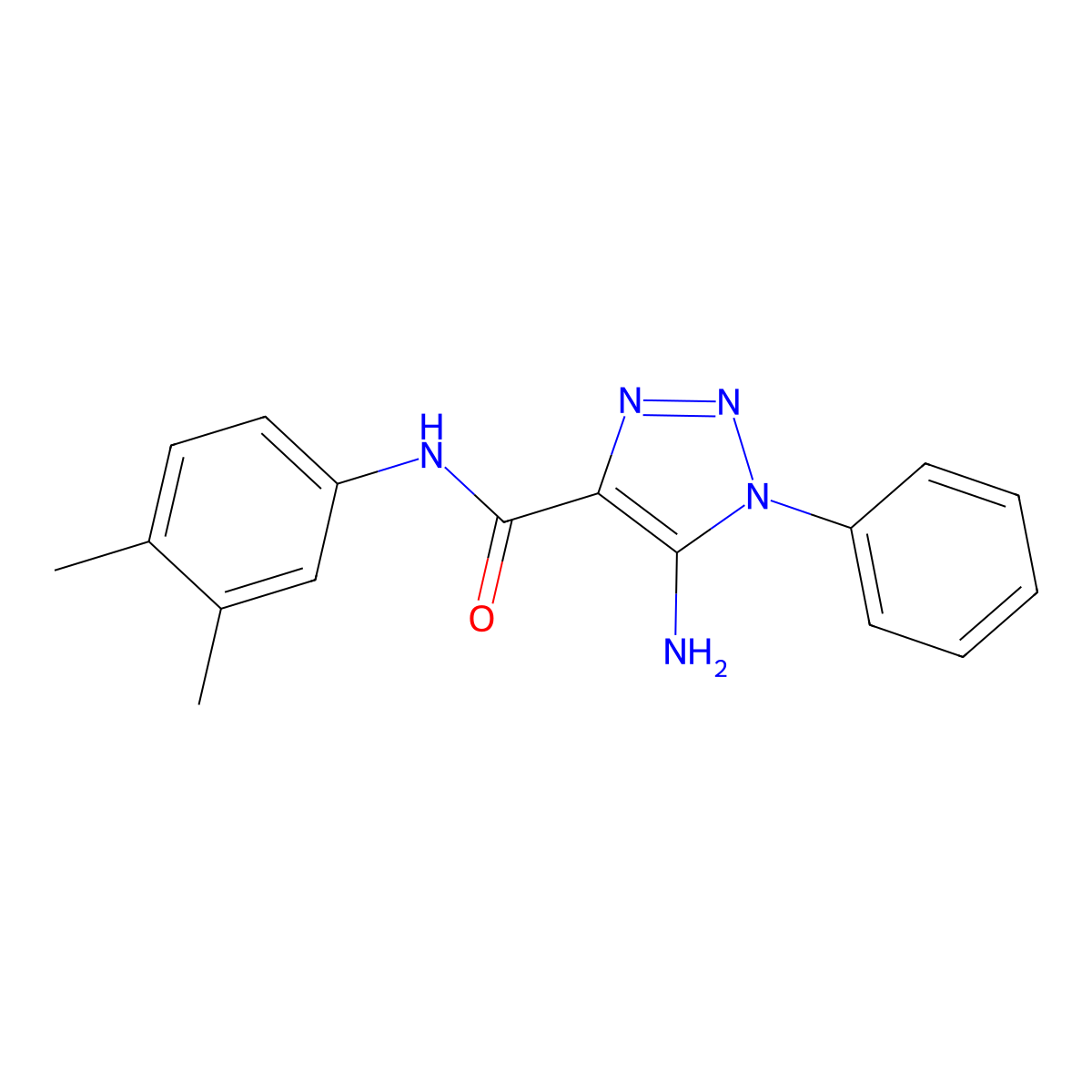5-amino-N-(3,4-dimethylphenyl)-1-phenyl-1H-1,2,3-triazole-4-carboxamide molecular structure, CAS 1032226-57-5