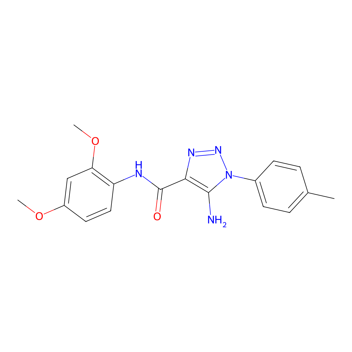 5-amino-N-(2,4-dimethoxyphenyl)-1-(4-methylphenyl)-1H-1,2,3-triazole-4-carboxamide molecular structure, CAS 1032226-59-7