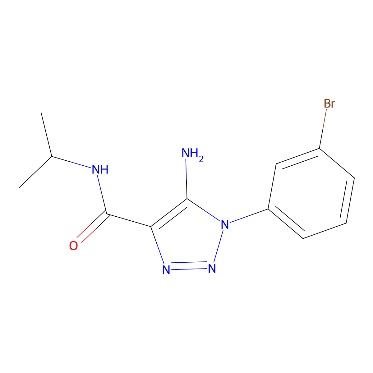 5-amino-1-(3-bromophenyl)-N-isopropyl-1H-1,2,3-triazole-4-carboxamide molecular structure, CAS 1032226-61-1