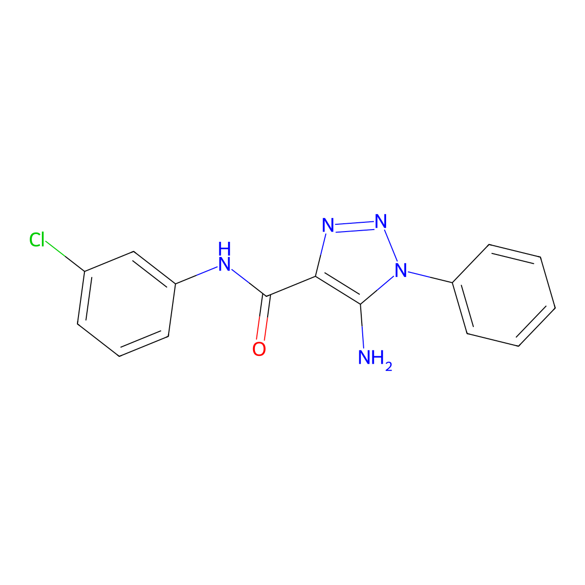 5-amino-N-(3-chlorophenyl)-1-phenyl-1H-1,2,3-triazole-4-carboxamide molecular structure, CAS 1032226-69-9