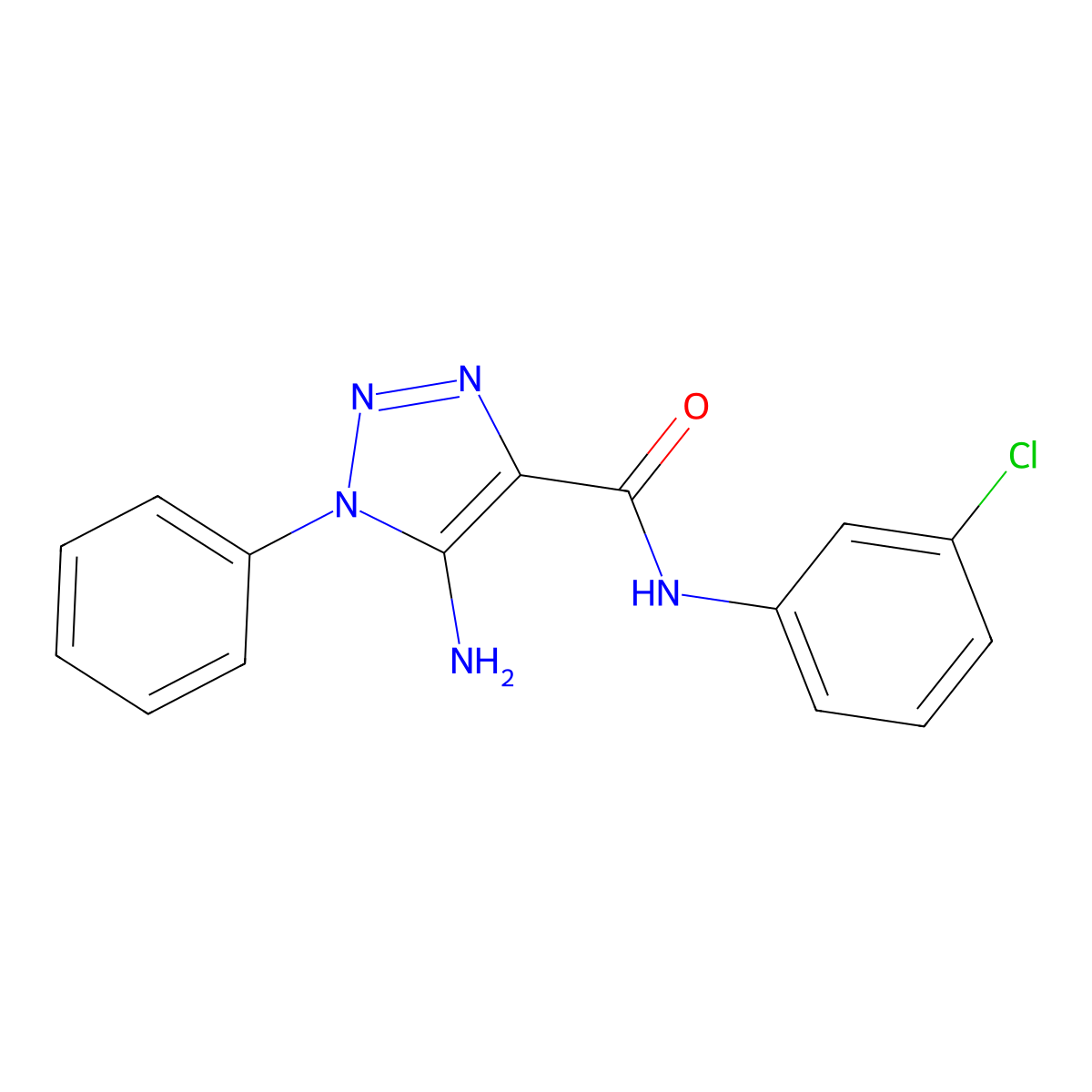 5-amino-N-(3-chlorophenyl)-1-phenyl-1H-1,2,3-triazole-4-carboxamide molecular structure, CAS 1032226-69-9