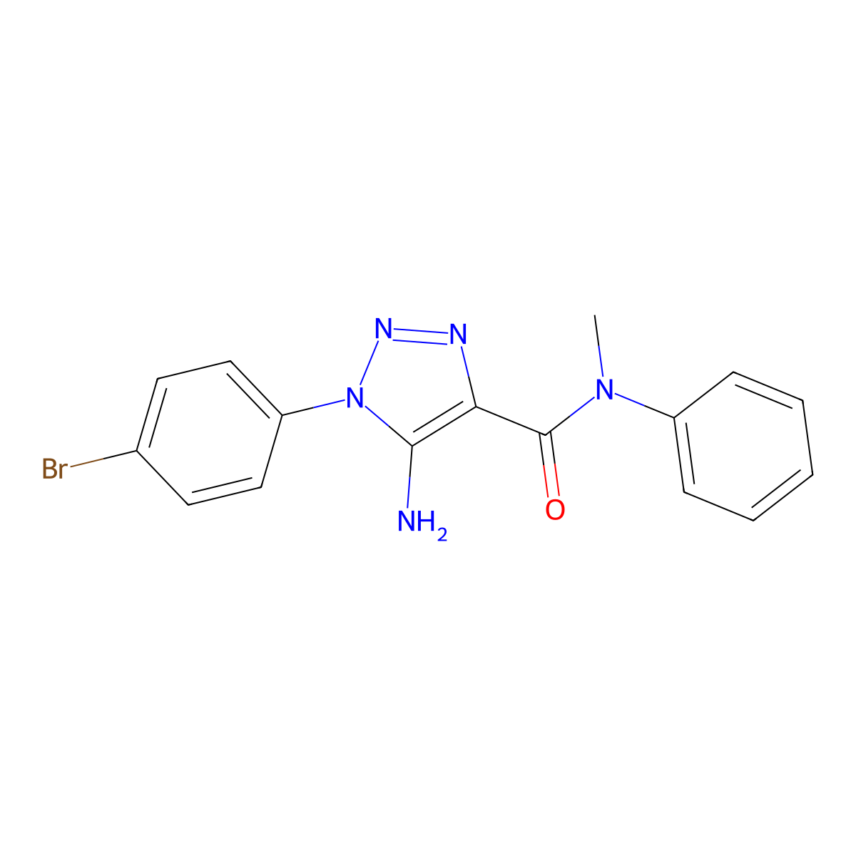 5-amino-1-(4-bromophenyl)-N-methyl-N-phenyl-1H-1,2,3-triazole-4-carboxamide molecular structure, CAS 1032226-71-3