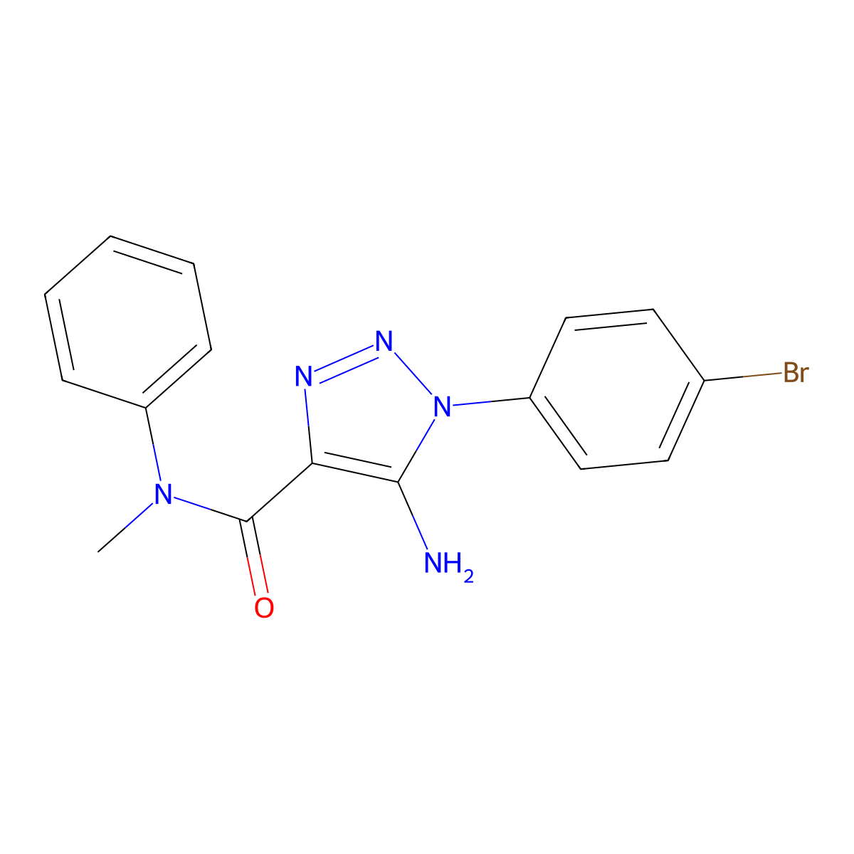 5-amino-1-(4-bromophenyl)-N-methyl-N-phenyl-1H-1,2,3-triazole-4-carboxamide molecular structure, CAS 1032226-71-3