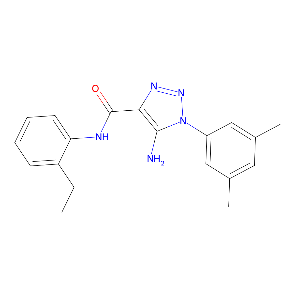 5-amino-1-(3,5-dimethylphenyl)-N-(2-ethylphenyl)-1H-1,2,3-triazole-4-carboxamide molecular structure, CAS 1032226-73-5