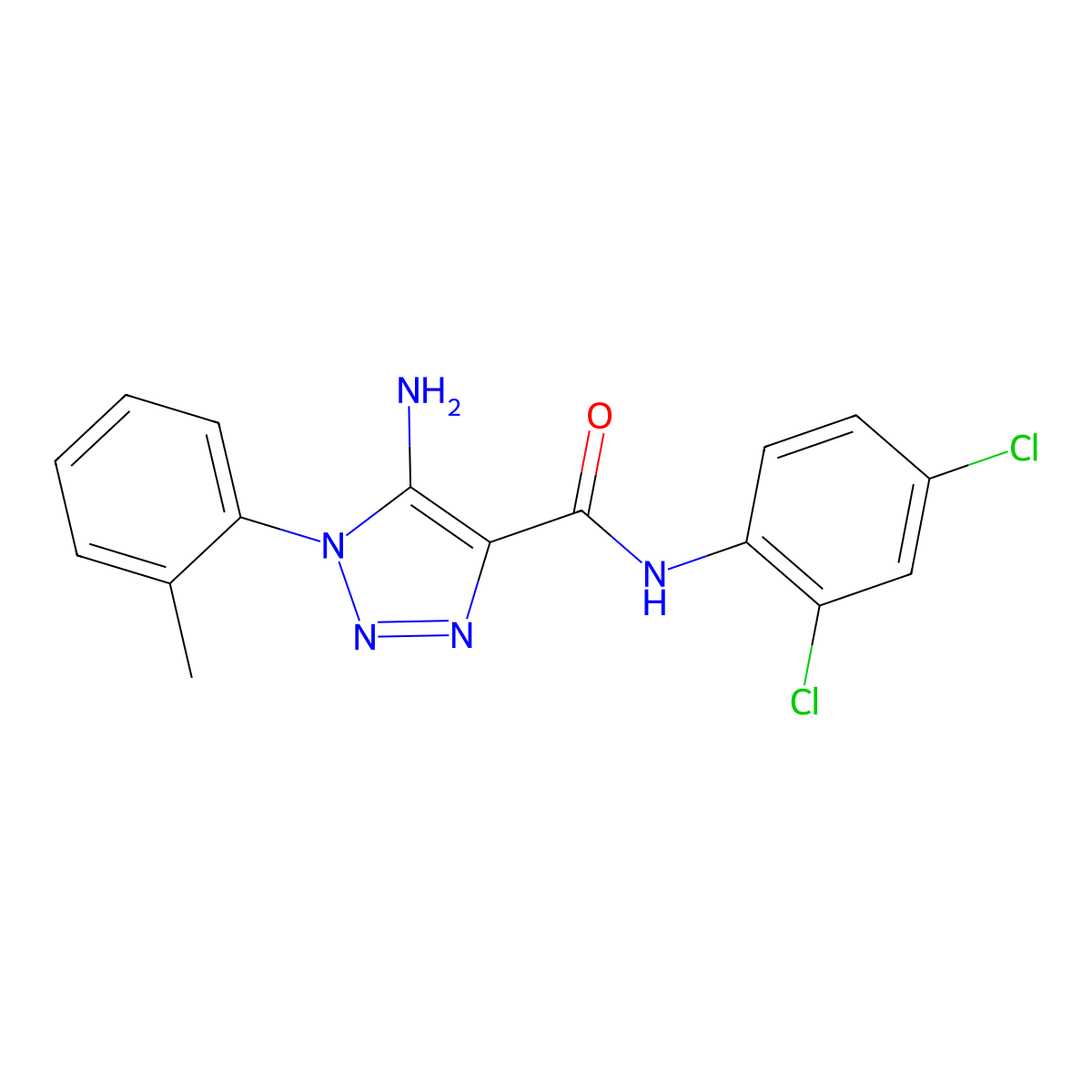 5-amino-N-(2,4-dichlorophenyl)-1-(2-methylphenyl)-1H-1,2,3-triazole-4-carboxamide molecular structure, CAS 1032226-75-7