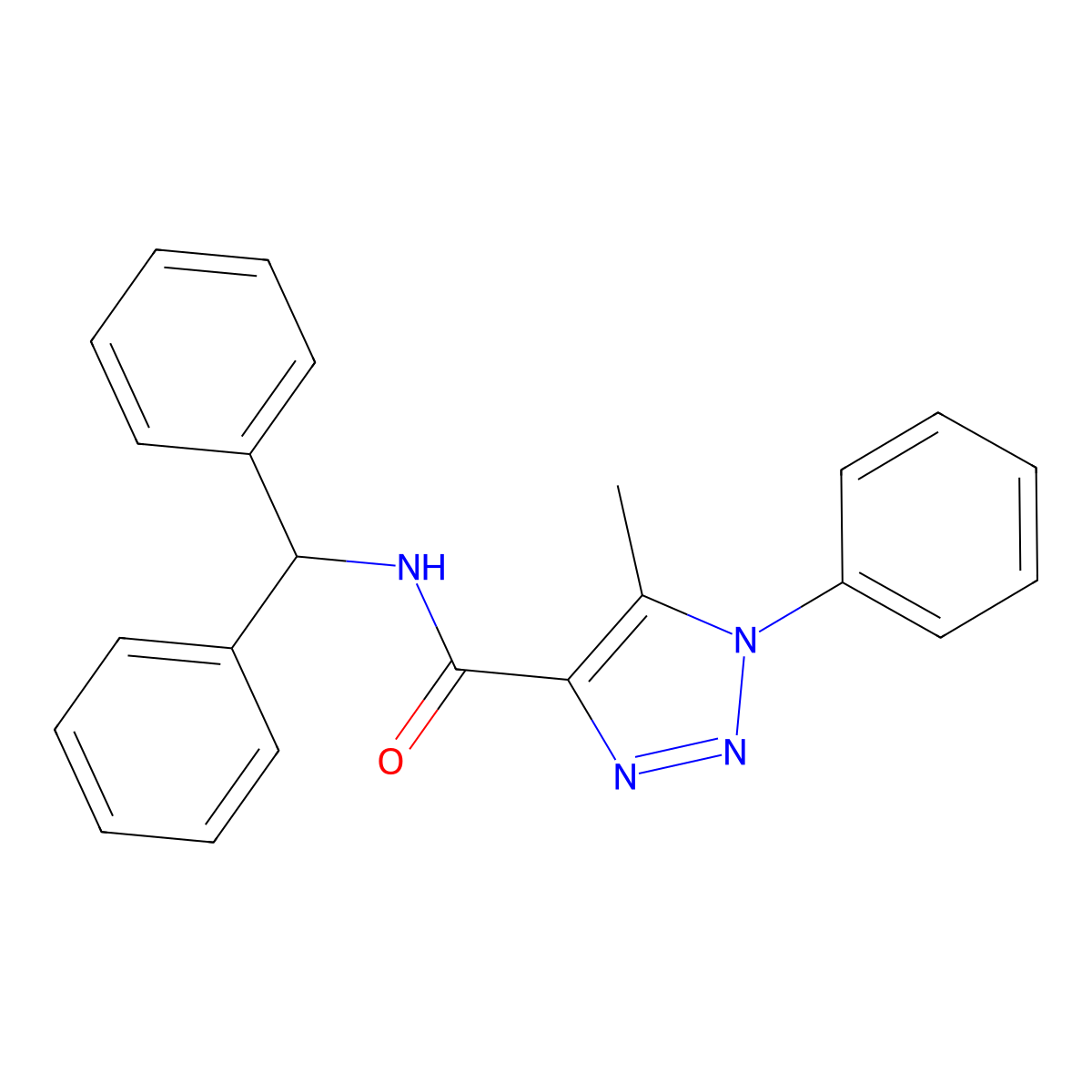 N-(diphenylmethyl)-5-methyl-1-phenyl-1H-1,2,3-triazole-4-carboxamide molecular structure, CAS 1032226-82-6