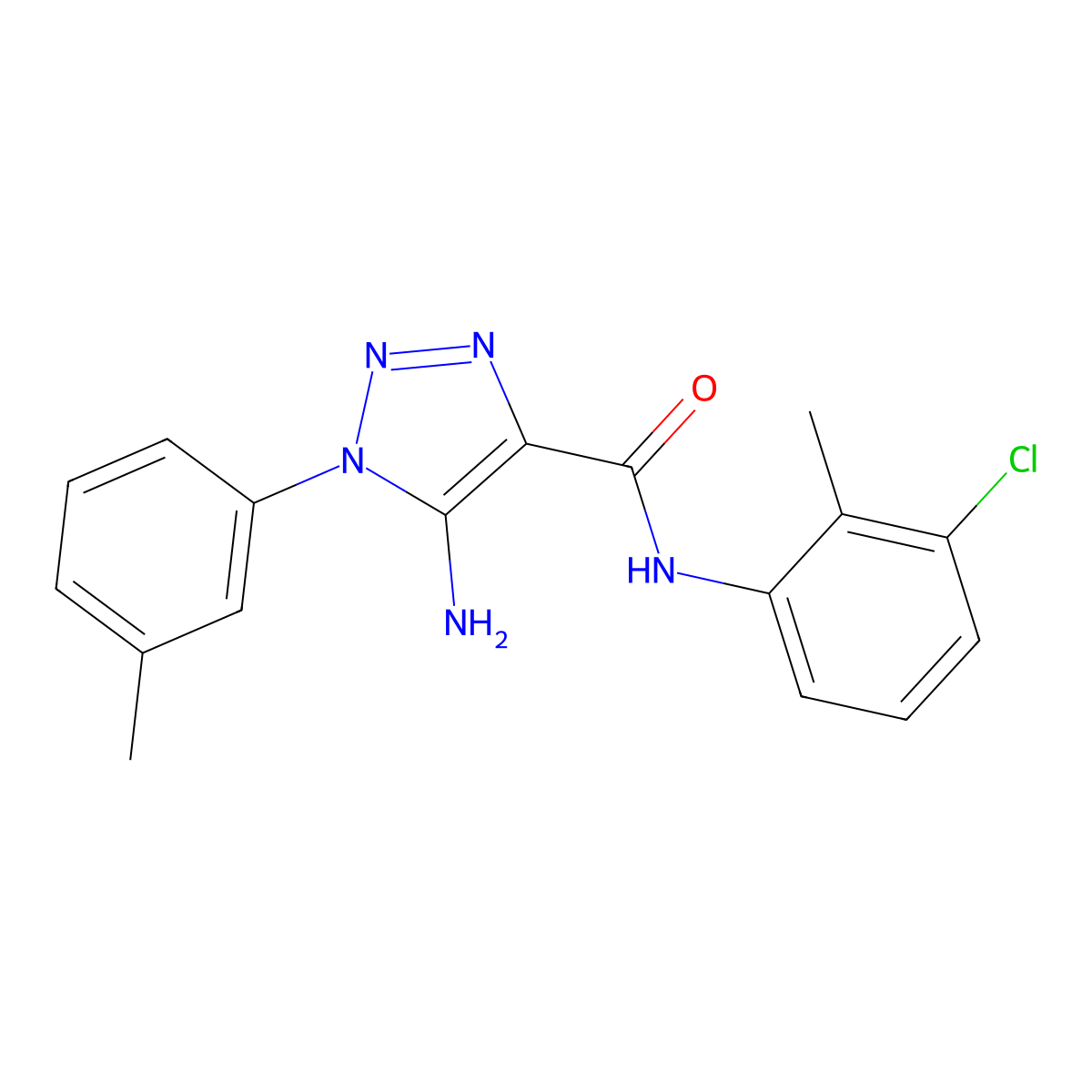 5-amino-N-(3-chloro-2-methylphenyl)-1-(3-methylphenyl)-1H-1,2,3-triazole-4-carboxamide molecular structure, CAS 1032226-84-8