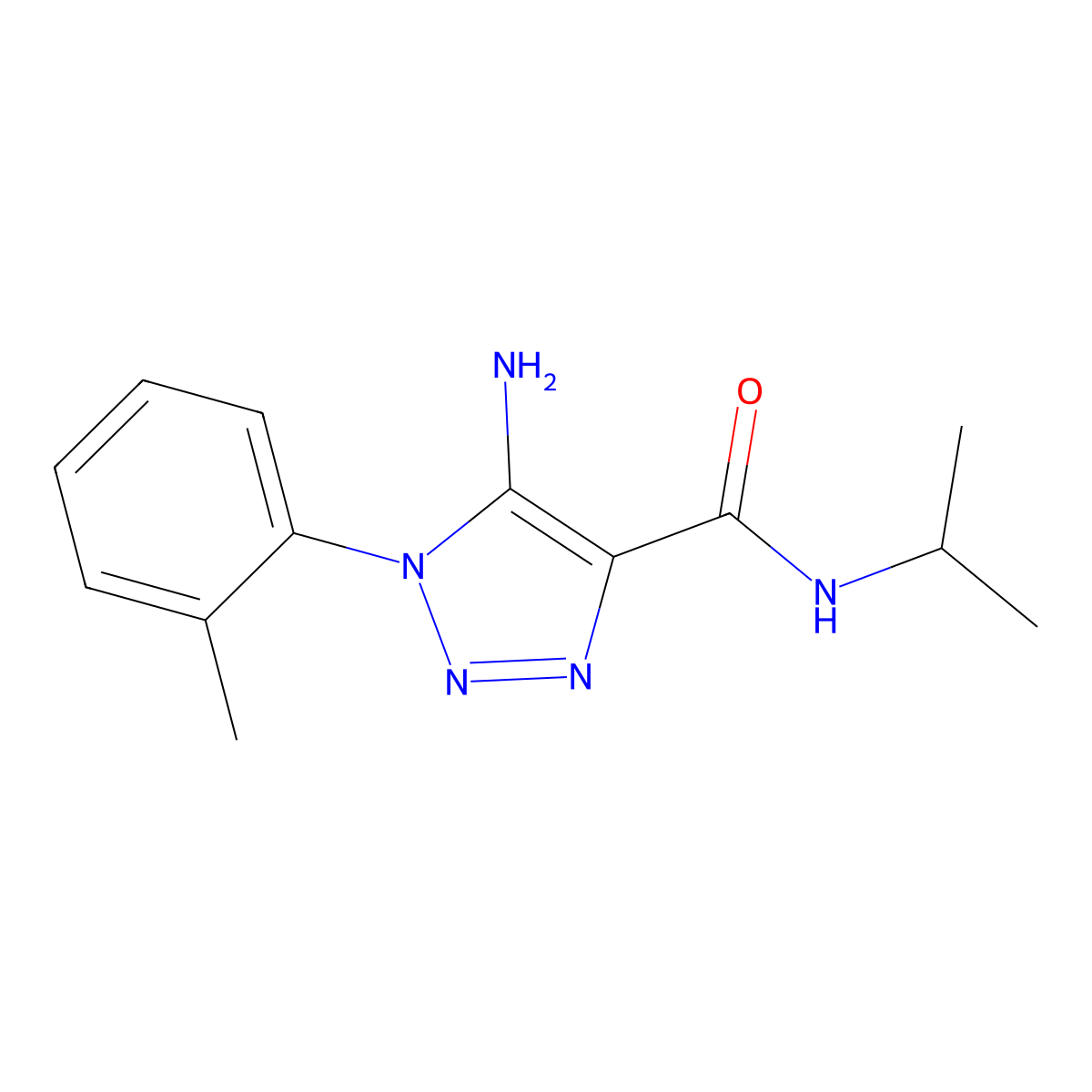 5-amino-N-isopropyl-1-(o-tolyl)-1H-1,2,3-triazole-4-carboxamide molecular structure, CAS 1032226-85-9