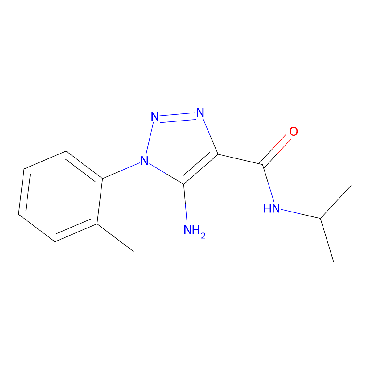 5-amino-N-isopropyl-1-(o-tolyl)-1H-1,2,3-triazole-4-carboxamide molecular structure, CAS 1032226-85-9