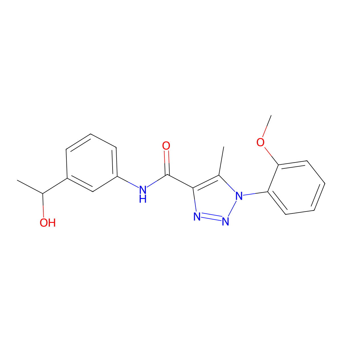 N-[3-(1-hydroxyethyl)phenyl]-1-(2-methoxyphenyl)-5-methyl-1H-1,2,3-triazole-4-carboxamide molecular structure, CAS 1032226-91-7