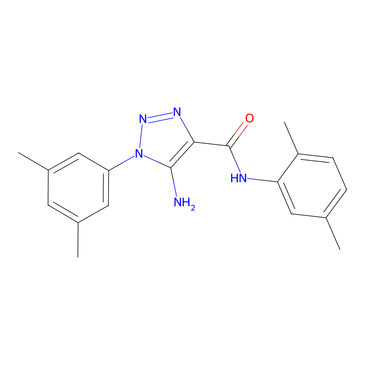 5-amino-N-(2,5-dimethylphenyl)-1-(3,5-dimethylphenyl)-1H-1,2,3-triazole-4-carboxamide molecular structure, CAS 1032226-96-2