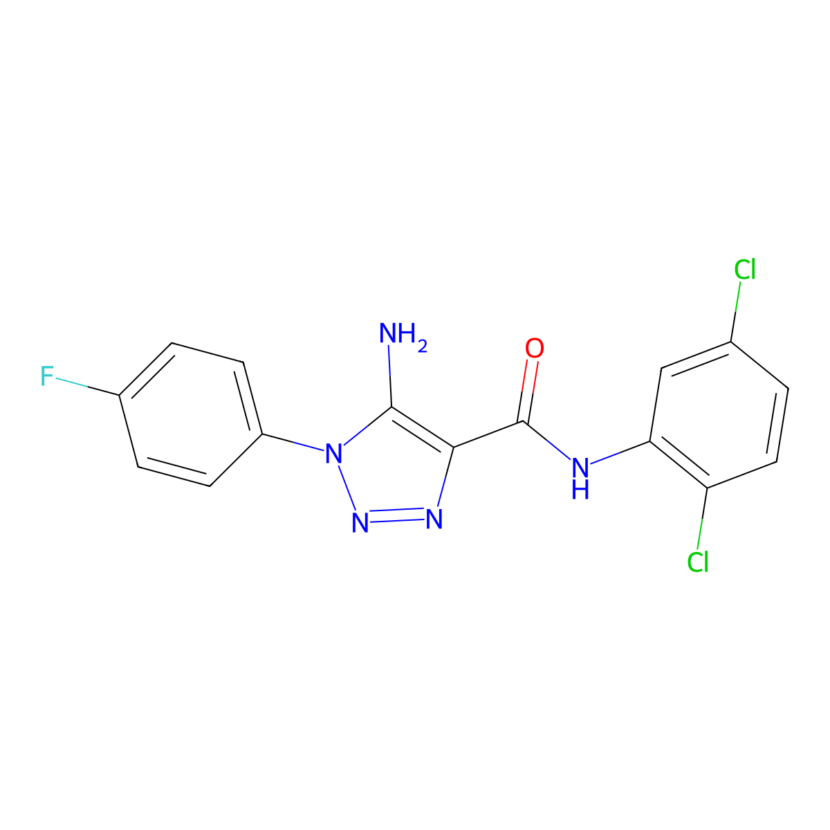 5-amino-N-(2,5-dichlorophenyl)-1-(4-fluorophenyl)-1H-1,2,3-triazole-4-carboxamide molecular structure, CAS 1032227-15-8