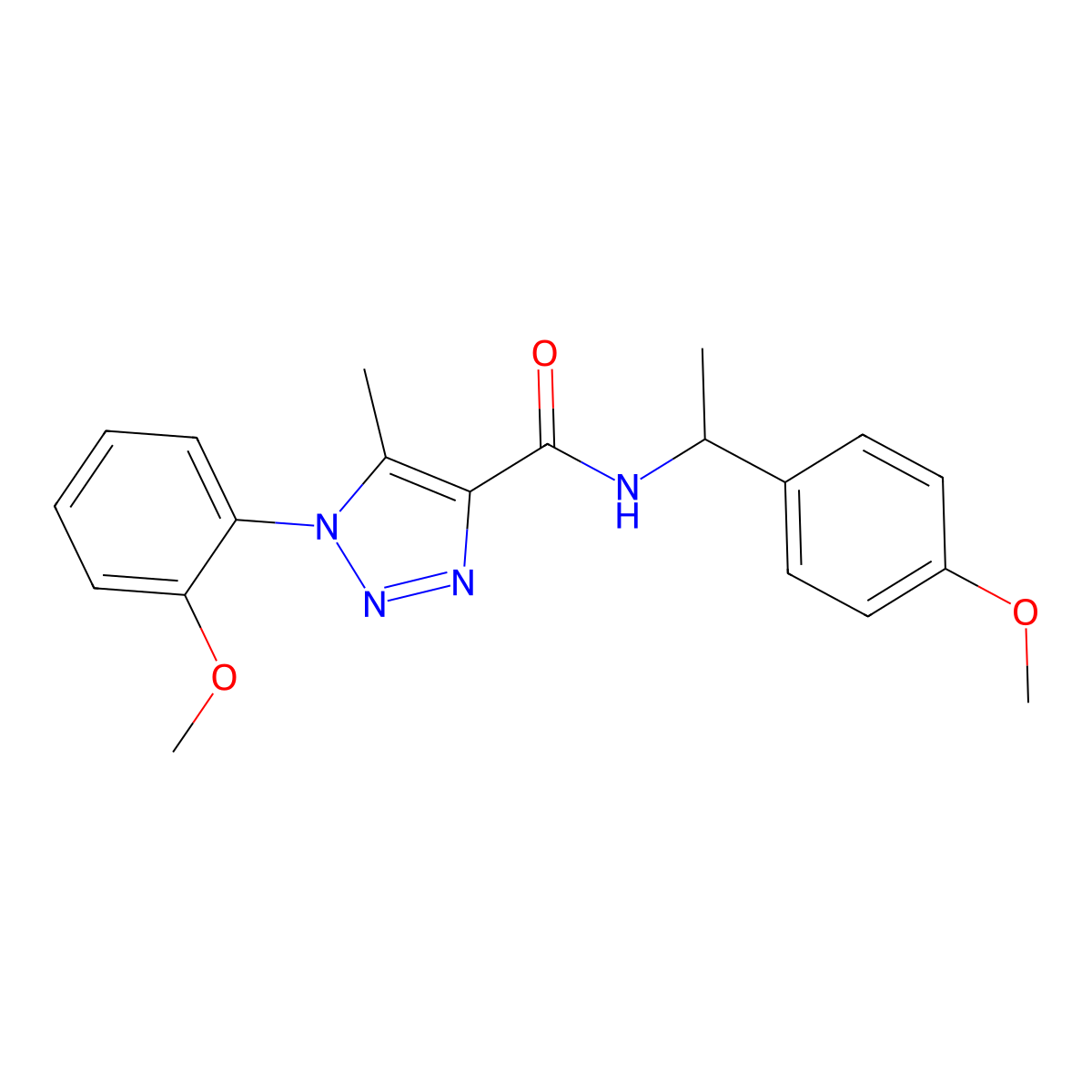 1-(2-methoxyphenyl)-N-(1-(4-methoxyphenyl)ethyl)-5-methyl-1H-1,2,3-triazole-4-carboxamide molecular structure, CAS 1032227-22-7