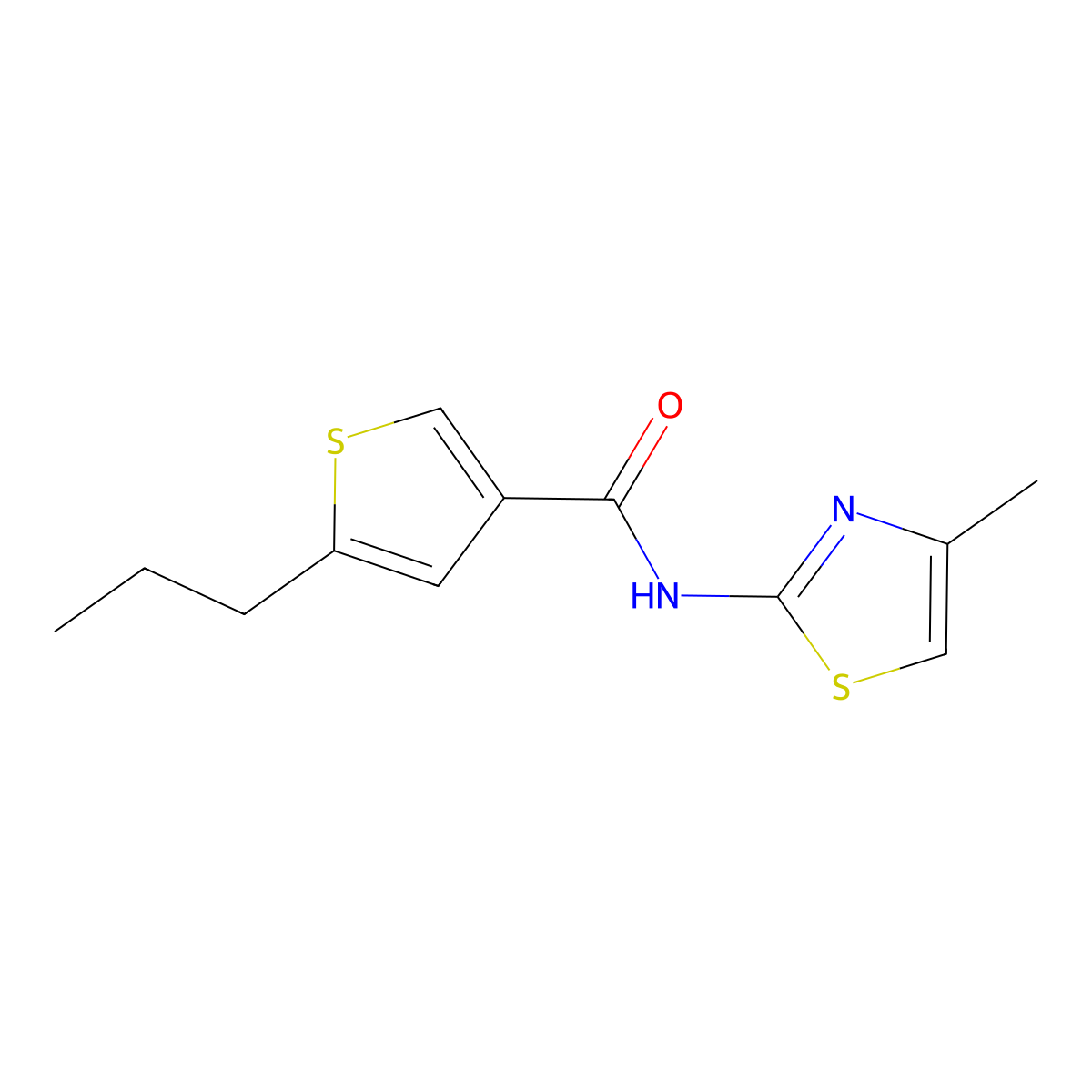 N-(4-methyl-1,3-thiazol-2-yl)-5-propylthiophene-3-carboxamide molecular structure, CAS 1032227-41-0