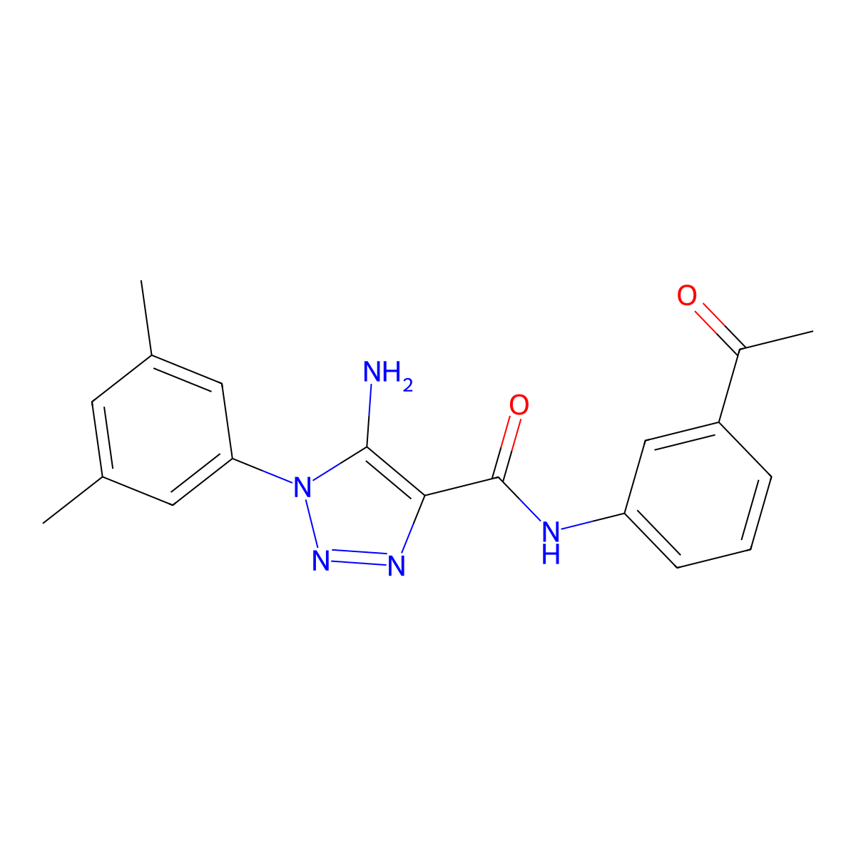 N-(3-acetylphenyl)-5-amino-1-(3,5-dimethylphenyl)-1H-1,2,3-triazole-4-carboxamide molecular structure, CAS 1032227-42-1