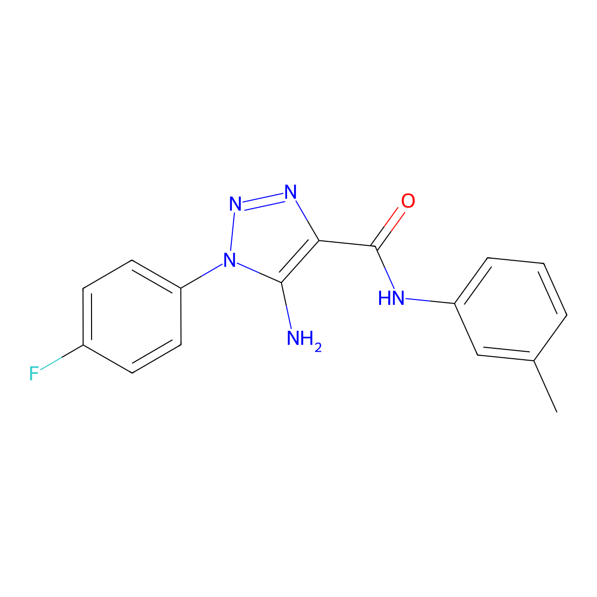 5-amino-1-(4-fluorophenyl)-N-(3-methylphenyl)-1H-1,2,3-triazole-4-carboxamide molecular structure, CAS 1032227-54-5
