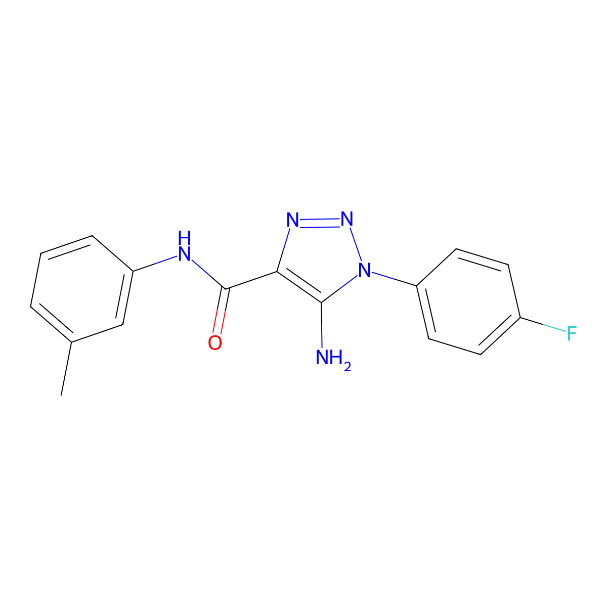 5-amino-1-(4-fluorophenyl)-N-(3-methylphenyl)-1H-1,2,3-triazole-4-carboxamide molecular structure, CAS 1032227-54-5