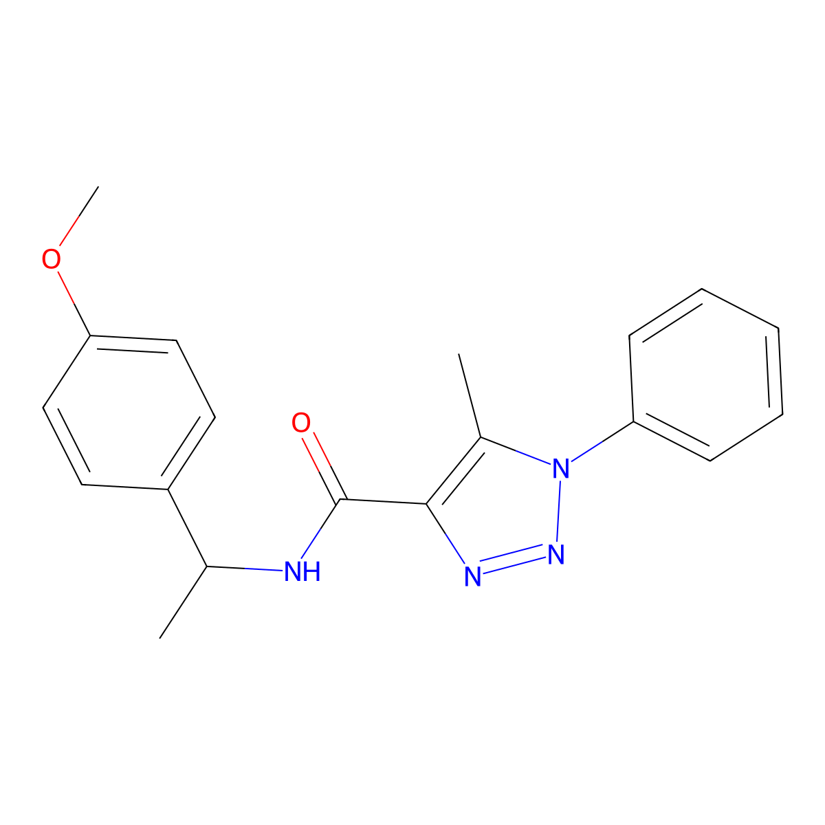 N-[1-(4-methoxyphenyl)ethyl]-5-methyl-1-phenyl-1H-1,2,3-triazole-4-carboxamide molecular structure, CAS 1032227-55-6