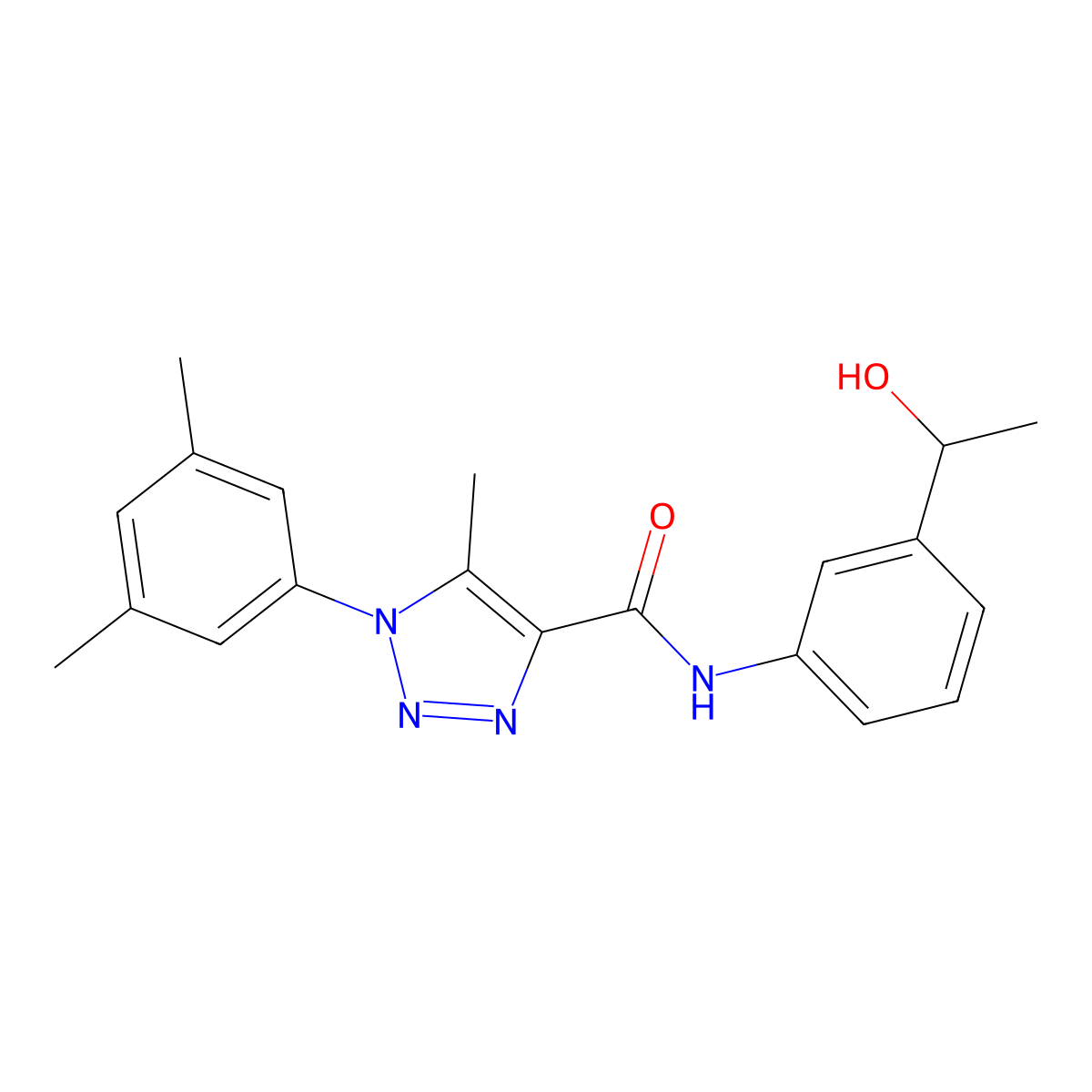 1-(3,5-dimethylphenyl)-N-[3-(1-hydroxyethyl)phenyl]-5-methyl-1H-1,2,3-triazole-4-carboxamide molecular structure, CAS 1032227-57-8