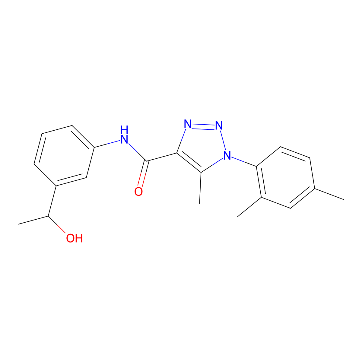 1-(2,4-dimethylphenyl)-N-[3-(1-hydroxyethyl)phenyl]-5-methyl-1H-1,2,3-triazole-4-carboxamide molecular structure, CAS 1032227-63-6