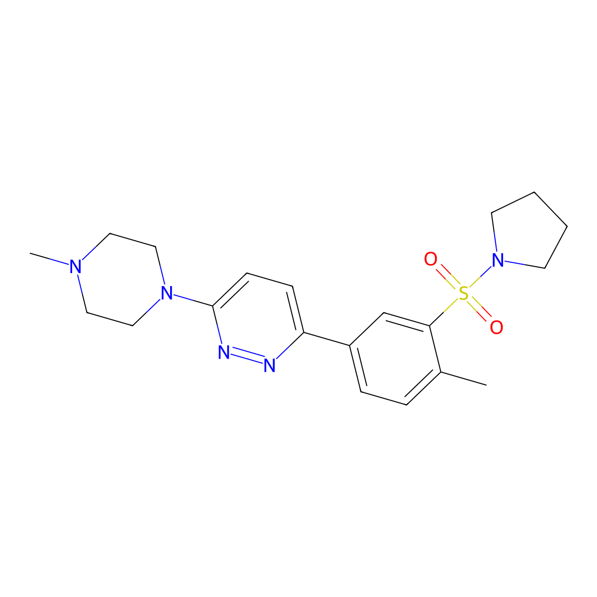 3-(4-Methylpiperazin-1-yl)-6-[4-methyl-3-(pyrrolidin-1-ylsulfonyl)phenyl]pyridazine molecular structure, CAS 1032227-68-1