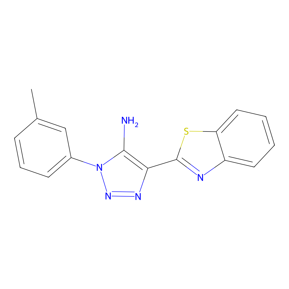 4-(benzo[d]thiazol-2-yl)-1-(m-tolyl)-1H-1,2,3-triazol-5-amine molecular structure, CAS 1032227-71-6