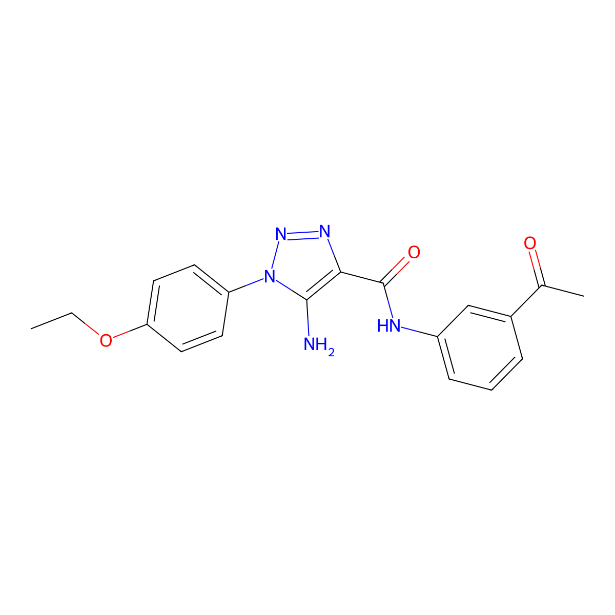 N-(3-acetylphenyl)-5-amino-1-(4-ethoxyphenyl)-1H-1,2,3-triazole-4-carboxamide molecular structure, CAS 1032227-72-7