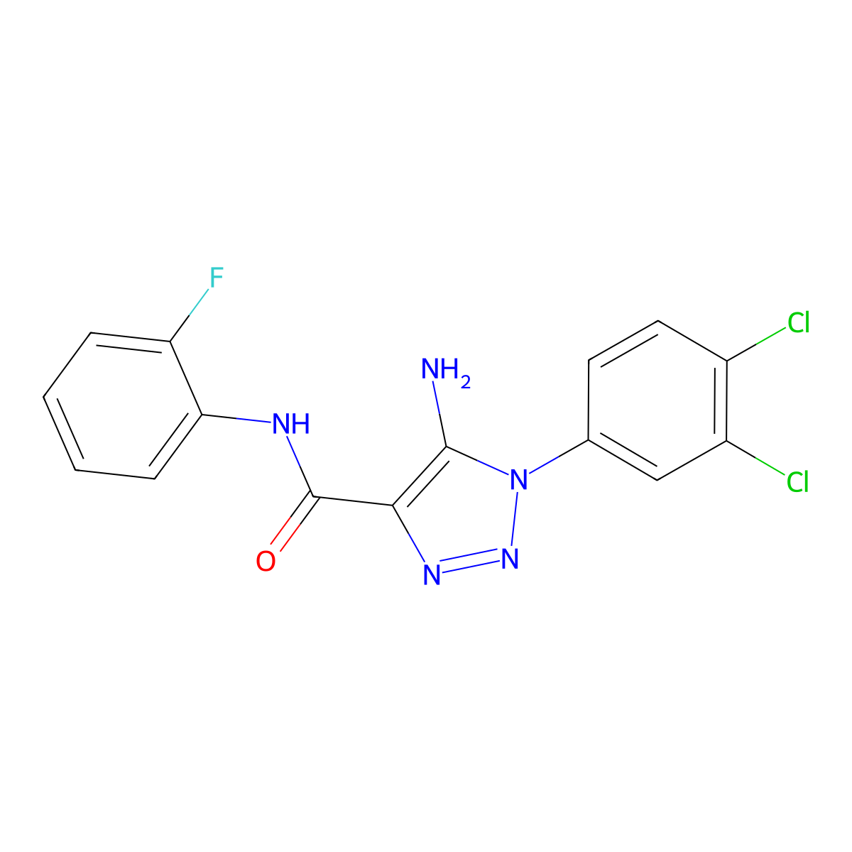 5-amino-1-(3,4-dichlorophenyl)-N-(2-fluorophenyl)-1H-1,2,3-triazole-4-carboxamide molecular structure, CAS 1032227-82-9