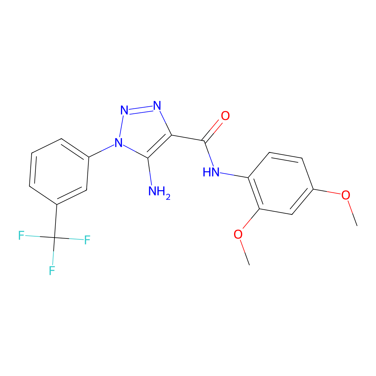 5-amino-N-(2,4-dimethoxyphenyl)-1-[3-(trifluoromethyl)phenyl]-1H-1,2,3-triazole-4-carboxamide molecular structure, CAS 1032227-84-1