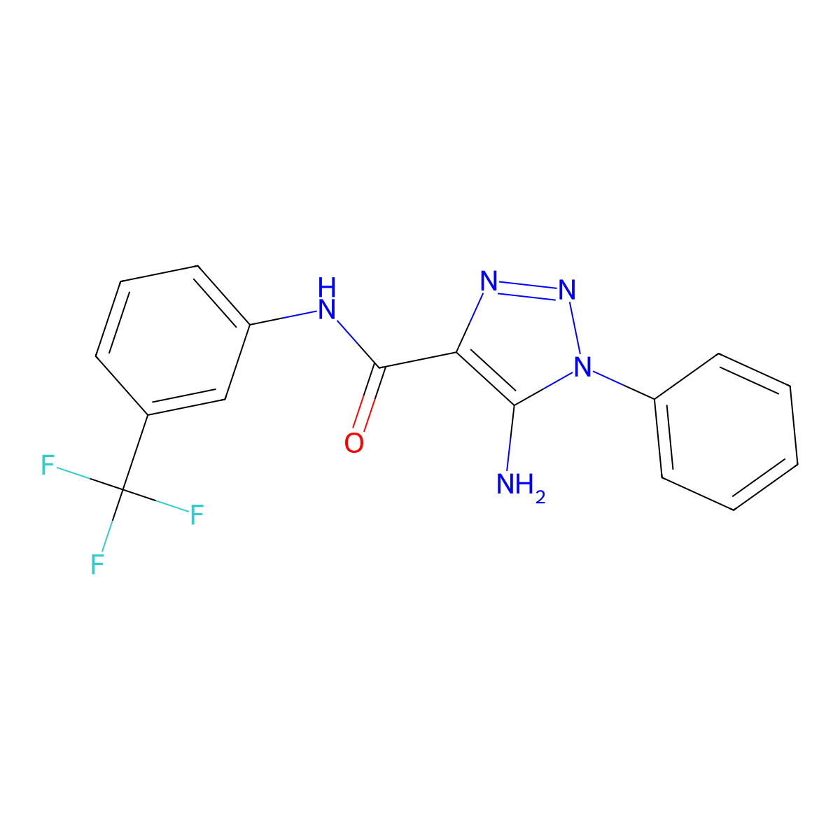 5-amino-1-phenyl-N-[3-(trifluoromethyl)phenyl]-1H-1,2,3-triazole-4-carboxamide molecular structure, CAS 1032227-90-9
