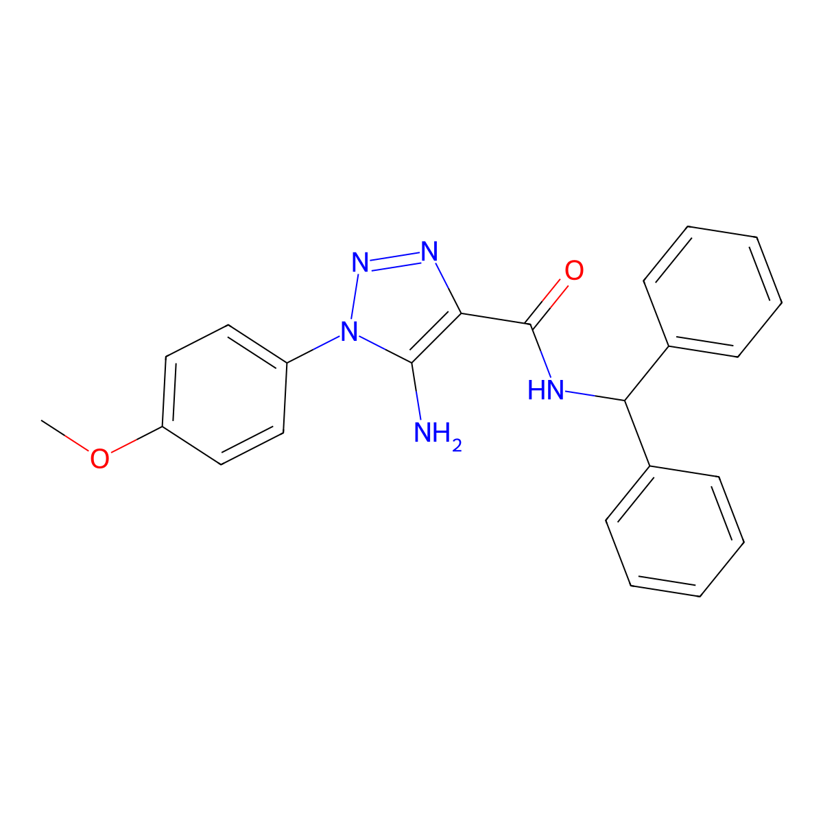5-amino-N-(diphenylmethyl)-1-(4-methoxyphenyl)-1H-1,2,3-triazole-4-carboxamide molecular structure, CAS 1032227-96-5