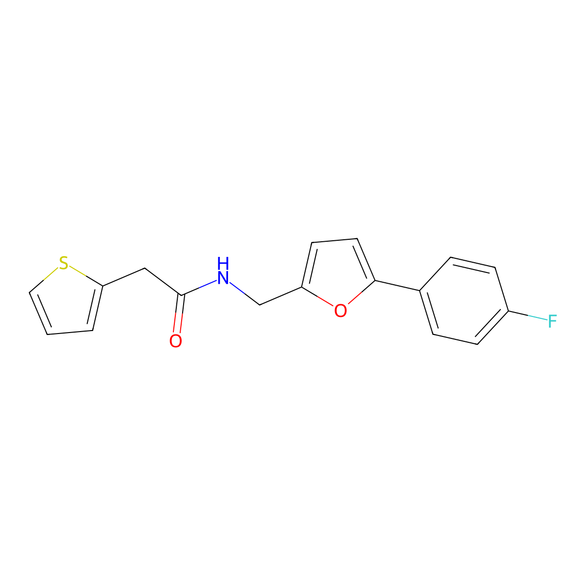 N-((5-(4-fluorophenyl)furan-2-yl)methyl)-2-(thiophen-2-yl)acetamide molecular structure, CAS 1032228-04-8