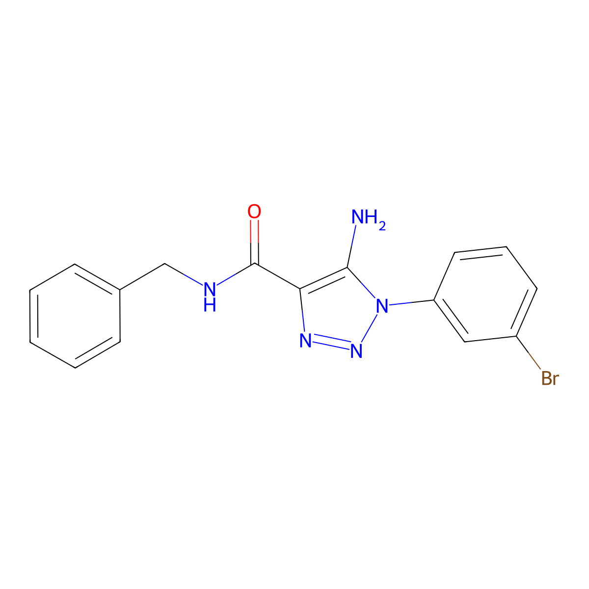 5-amino-N-benzyl-1-(3-bromophenyl)-1H-1,2,3-triazole-4-carboxamide molecular structure, CAS 1032228-06-0