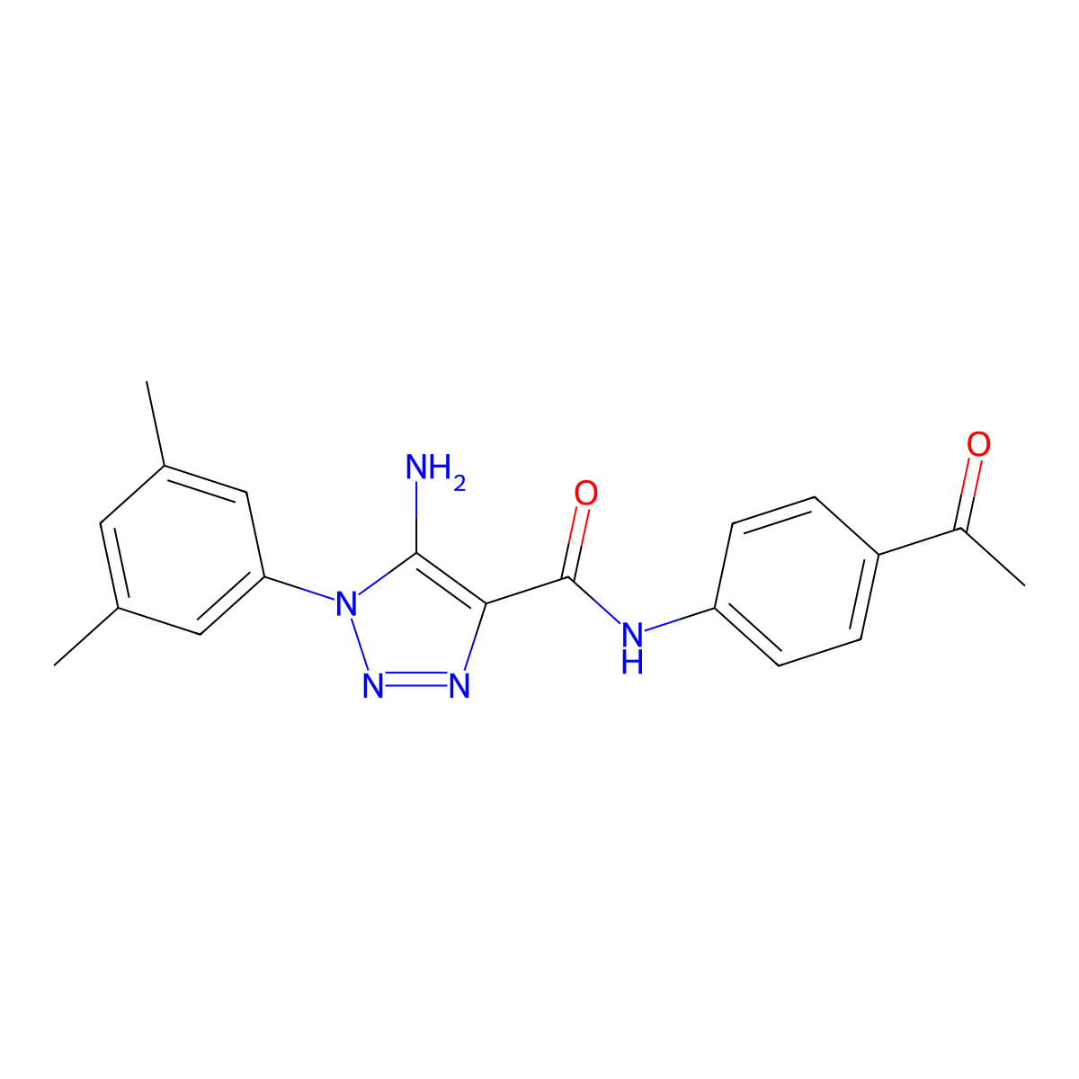 N-(4-acetylphenyl)-5-amino-1-(3,5-dimethylphenyl)-1H-1,2,3-triazole-4-carboxamide molecular structure, CAS 1032228-17-3