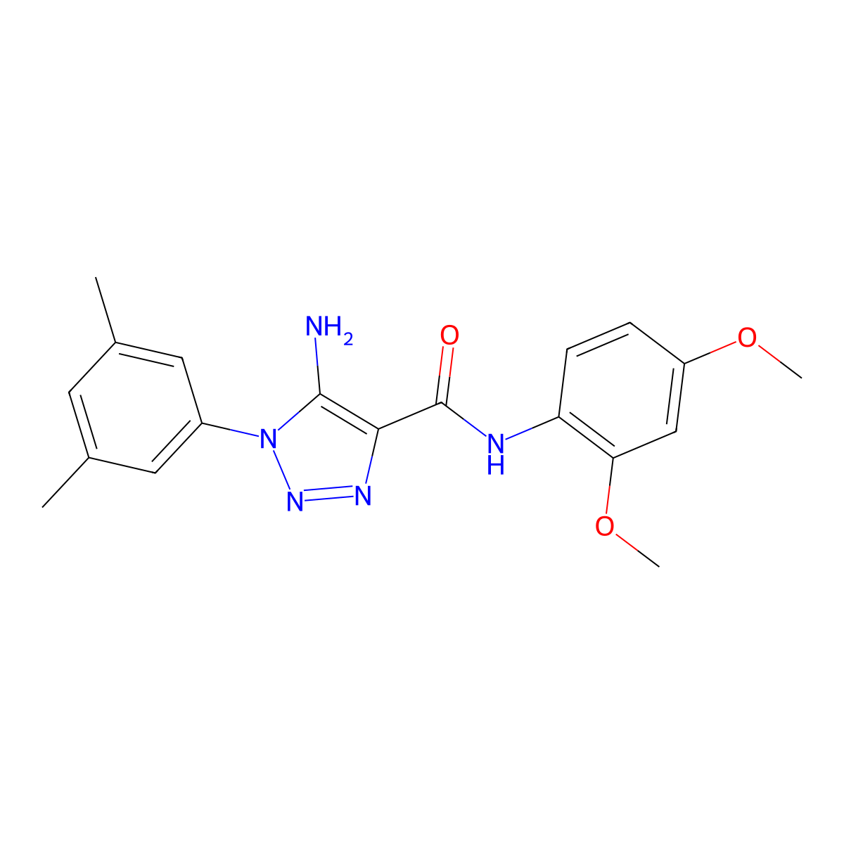 5-amino-N-(2,4-dimethoxyphenyl)-1-(3,5-dimethylphenyl)-1H-1,2,3-triazole-4-carboxamide molecular structure, CAS 1032228-31-1