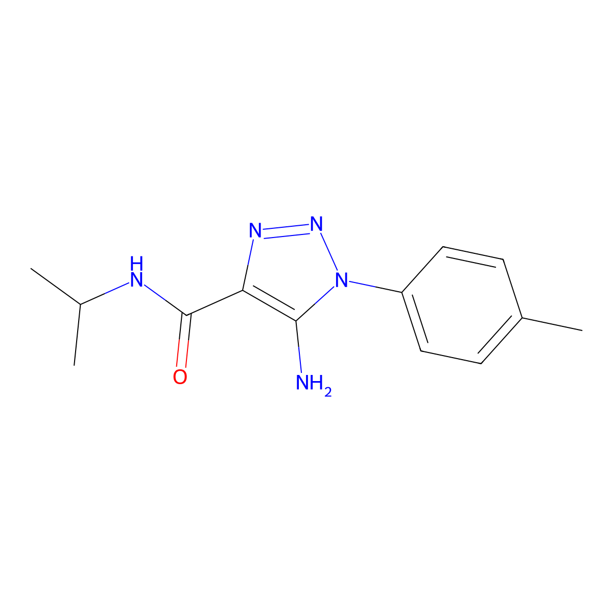 5-amino-1-(4-methylphenyl)-N-(propan-2-yl)-1H-1,2,3-triazole-4-carboxamide molecular structure, CAS 1032228-40-2